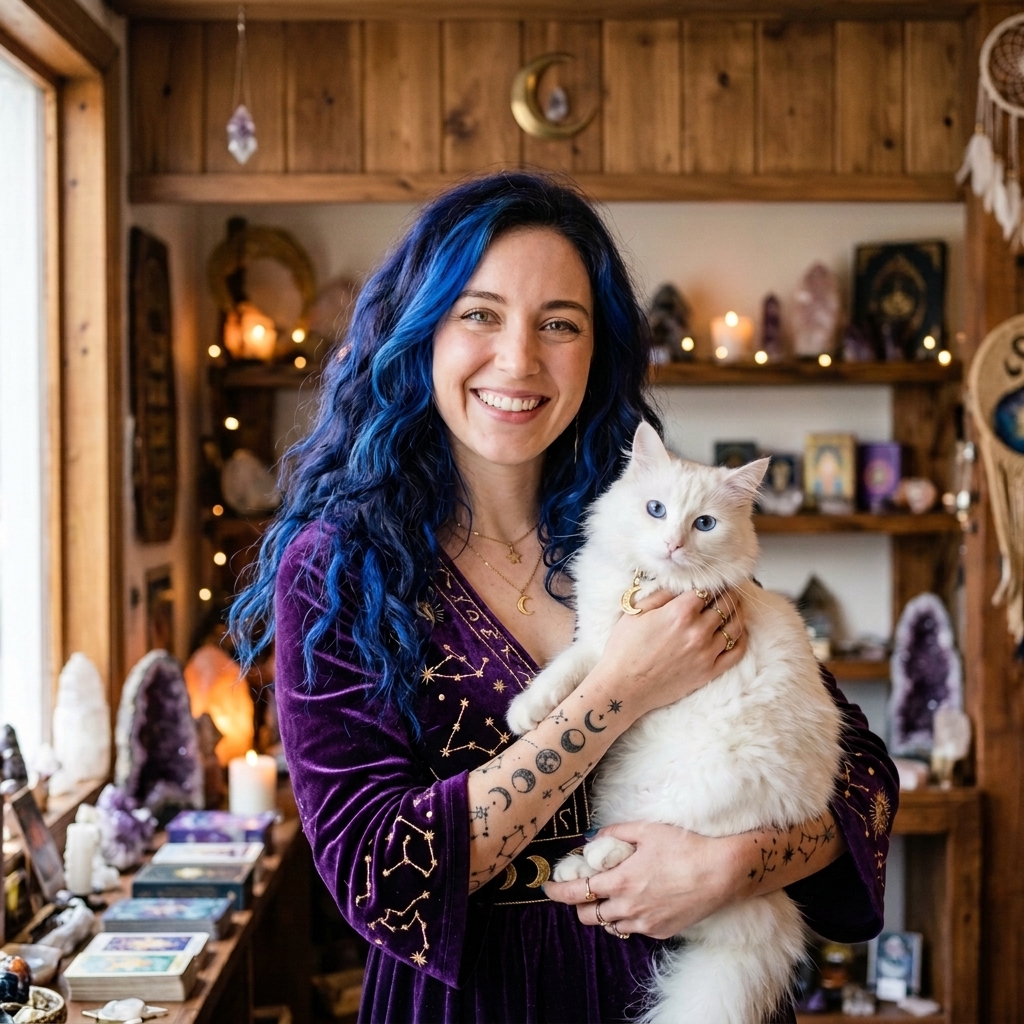 Cósmica y su gata Luna